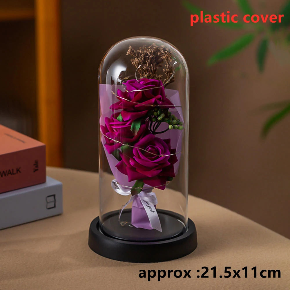 Trois Roses Artificielles LED Galaxy